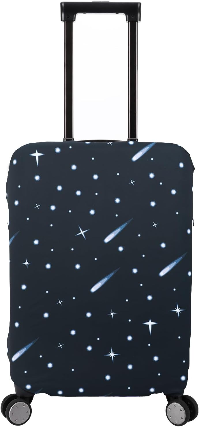 Travel Luggage Cover Washable Suitcase Protector, Black-Starrysky, S (18-22 inch luggage)