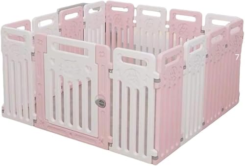 Tufduzoゲージ ペット柵 脱走防止柵 ペットフェンス 小中大型犬用 ペットフェンス 軽量 持ち運び便利 全成長期使用可 室内 折り畳み式 簡単組み立て 工具不要 ペット用ハイゲート (14個+ドア1枚,白い粉)