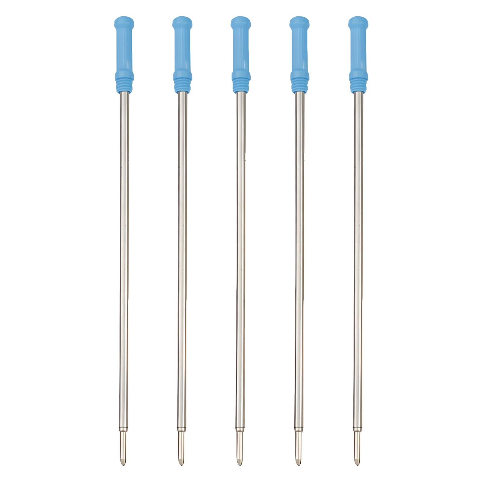 5Pcs Metal Ballpoint Pen Refills, 11.6cm Length, 1.0mm Blue Ballpoint Pen Refills Medium Point