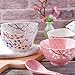 Whitenesser Japanese Rice Bowl Set of 4 Asian Style Hand-painted Floral Plum Ceramic Bowls For Dessert Snack Cereal Soup Sushi Sauce