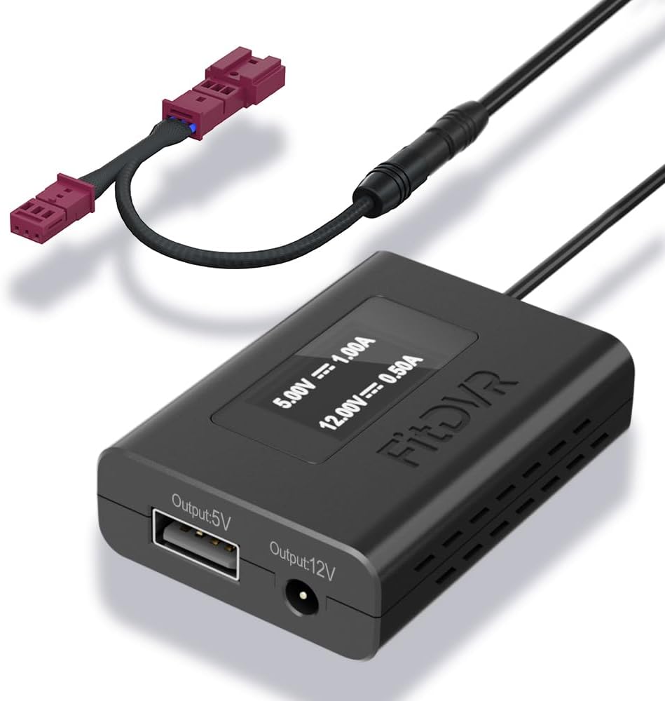 Power Adapter (3-Pin) for Ford and Lincoln, Connects to Rain Sensor, LED Display USB Power Source, Easy to Install, 5V 12V Output, for Dash Cam, Radar,D3-042