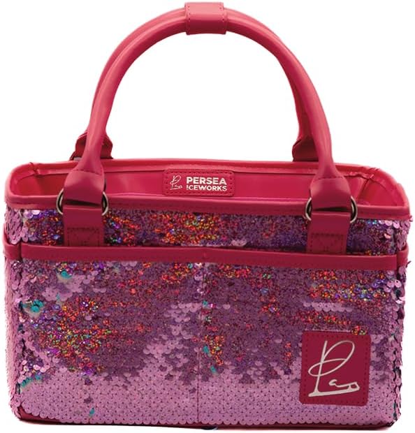 SPARKLE Rink Tote – Reversible Flip Sequin Figure Skating Bag – Structured Organizer Fits Tissue Box & Water