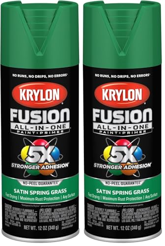 Image of Krylon Fusion ALL-IN-ONE 2751 Satin Spring Grass 12 Ounce (Pack of 2)