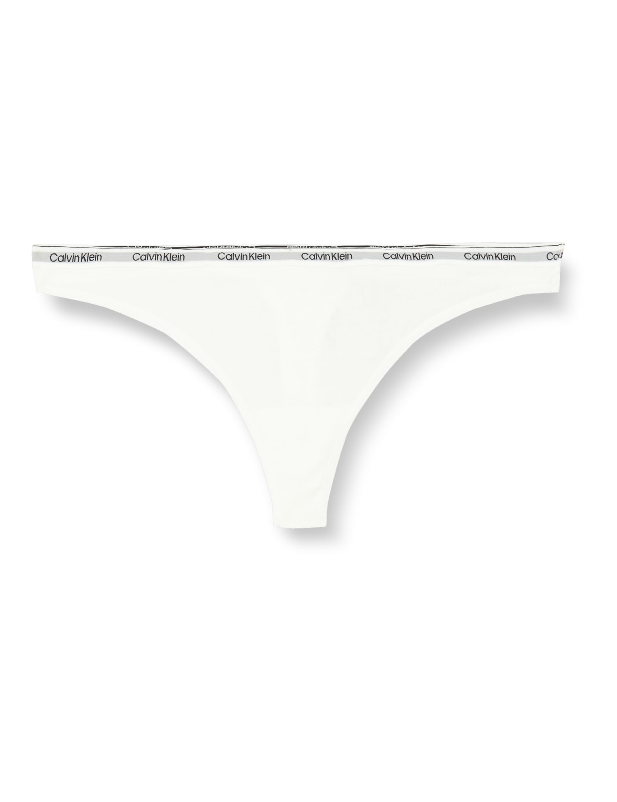 Calvin Klein Women’s Thong with Logo Waistband, White (White), S