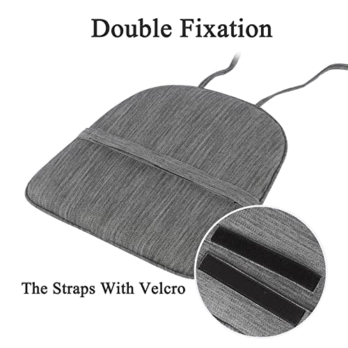 Baibu Super Soft Metal Dining Chair Pads Bar Stool Cushion With Ties For Metal Chairs Or Bar Stools - One Cushion Only (Grey, 14X14X1.5In) #TOP4