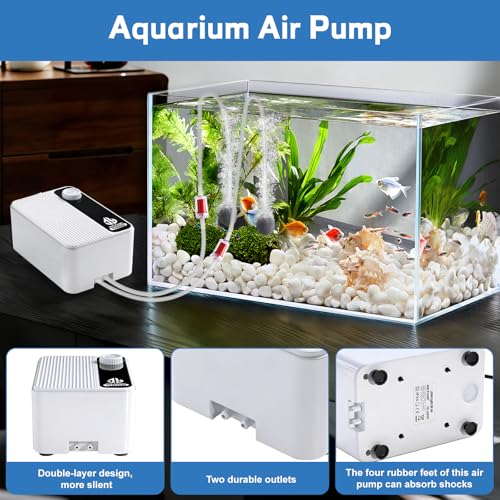 Aquarium Air Pump, Fish Tank Air Pump Bubbler, Air Pump for Fish Tank(5.5w) by lounginglife - Used condition - Image 4