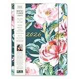 Orange Circle Studio Academic Planner 2026, Bella Flora, Just Right Monthly Planner, To-Do List Notebook, Appointment Book w/Storage Pocket & Elastic Closure, Composition Notebook, 17-Month
