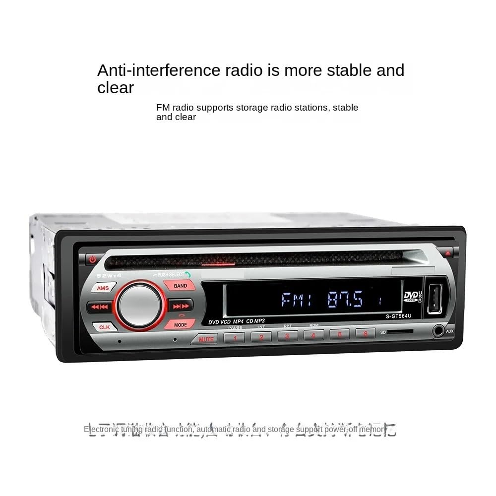 Tragbarer DVD-Player, 12V Auto-CD-Player DVD VCD Auto-Stereo-MP3-Player Optischer Plattenspieler