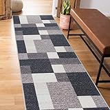 Modern Boxes Design  Non-Slip (Non-Skid) Area Rug Runner 2' X 7' (22