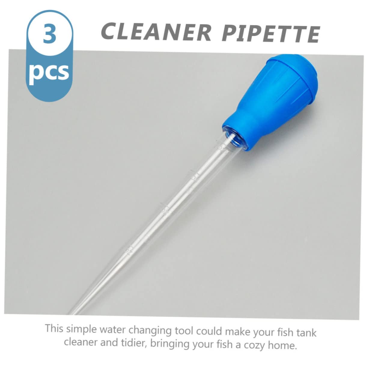 Toddmomy 3Pcs Aquarium Clean Pipettes Convenient Fish Tank Cleaner with Scale for Easy Water Changing and Debris Removal for Gravel and Cloudy Water Management