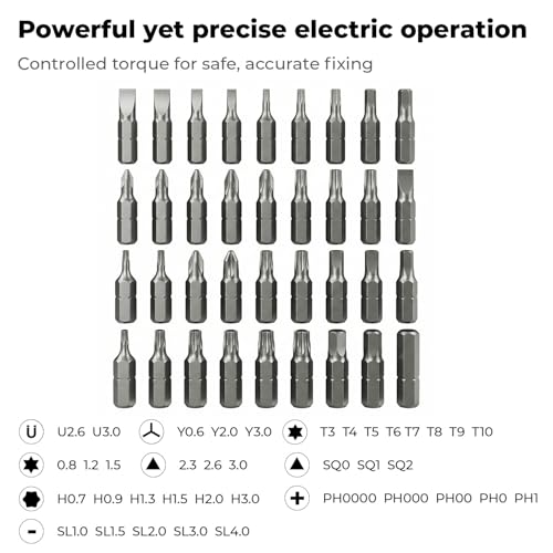 Image of Lifelong 38 Bits Electric Screwdriver Kit | Precision Rechargeable Screwdriver Toolbox | 500mAh Battery | USB Type-C, Magnetic Tip | 150 RPM Speed | Ideal for Phone, Laptop, Toy & Eyeglasses Repair