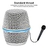 Replacement Mic Grille Metal Microphone Mesh Ball Head with Built in Inner Foam Filter, for Beta87A Mic and Other Models #1