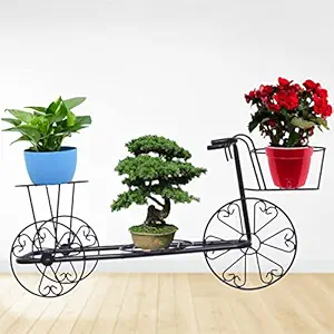 D&V ENGINEERING - Creative in innovation 3-Tiered Indoor/Outdoor Tricycle Plant Stand, Pot stand -Black