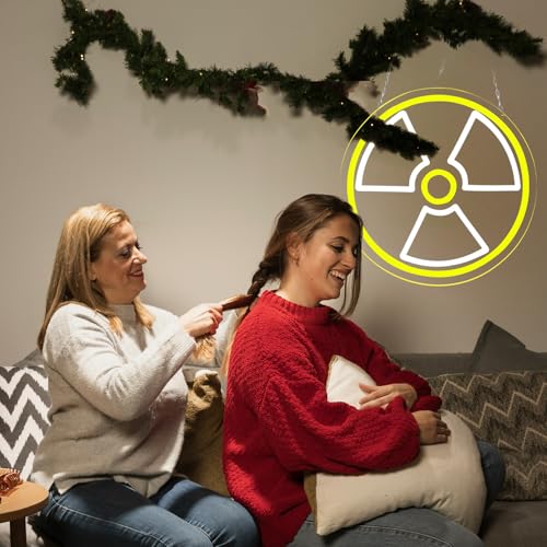 Image of Nuclear Radiation Marker Neon Sign for Wall Decor,Led Nuclear Radiation Neon Lights for Bedroom Gaming Room, Dimmable Game Neon Signs Suitable for Christmas Birthday Party Gift12.2*12.2 Inch