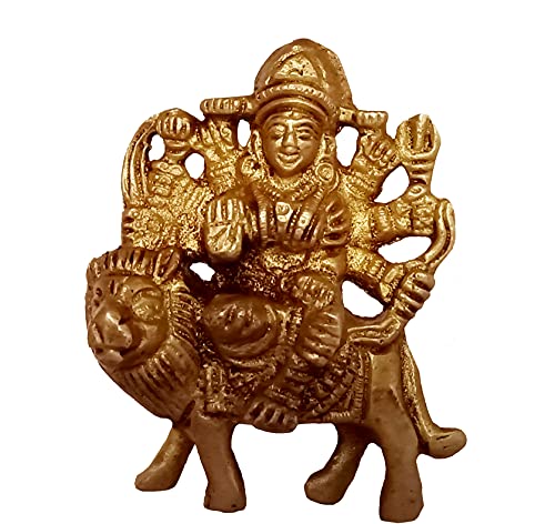 Guru Jee™ Brass Statue Lord Maa Durga Goddess Statue Handcrafted Lord Maa Durga With Lion Worship Hindu Gods For Home #TOP5