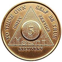 5 Month Bronze AA (Alcoholics Anonymous) - Sober / Sobriety / Birthday / Anniversary / Recovery / Medallion / Coin / Chip - coolthings.us