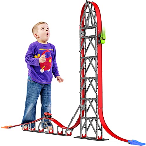 image for POLARDOR Magnetic Race Car Track Set for Boys Kids 6+ Years Old, 440 P