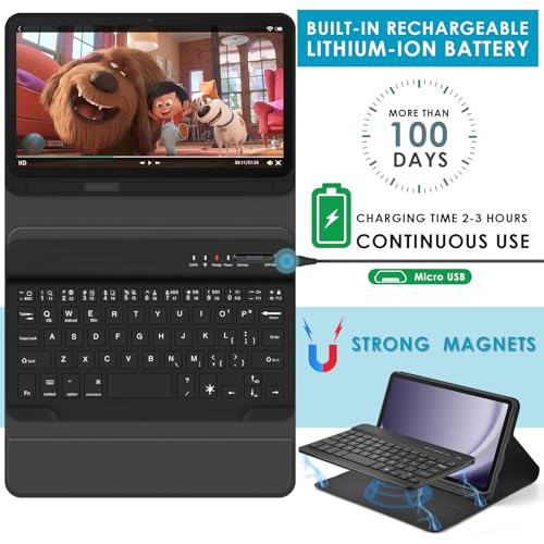 Detuosi #MA09559TYUS Backlit Keyboard Case For Samsung Galaxy Tab A9 8.7 Inch Sm-X110 Wifi 2023 Android Tablet With S Pen Holder | Soft Tpu Shockproof Back Cover thumb #6