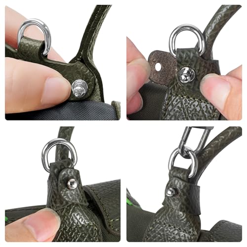Image of Bag Leather Strap Replacement Crossbody Shoulder Purse Straps for xs MINI Pouch, No Damage Conversion Kits Accessories (MINI-Artichoke Green-S)