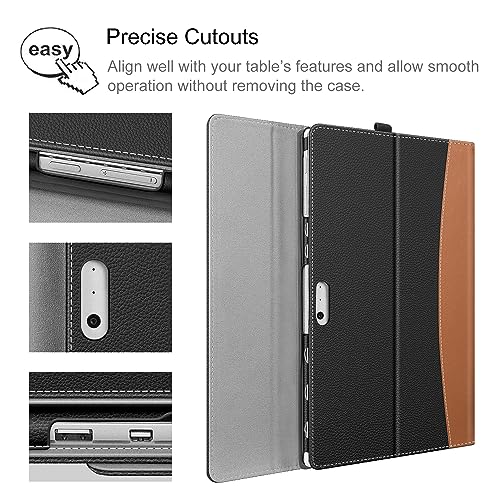Image of Fintie Case for 12.3 Inch Microsoft Surface Pro 7, Surface Pro 6, Surface Pro 5, Surface Pro 4, Pro 3 - Portfolio Business Cover with Pocket, Compatible with Type Cover Keyboard (Black)