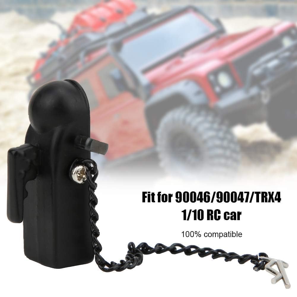 Agatige Fibbia rimorchio per Auto RC,Gancio del Rimorchio di Simulazione, RC Rimorchio Traino Gancio RC Accessori Metallo Nero con Auto Cingolata 90046/90047/TRX4 1/10 RC Car