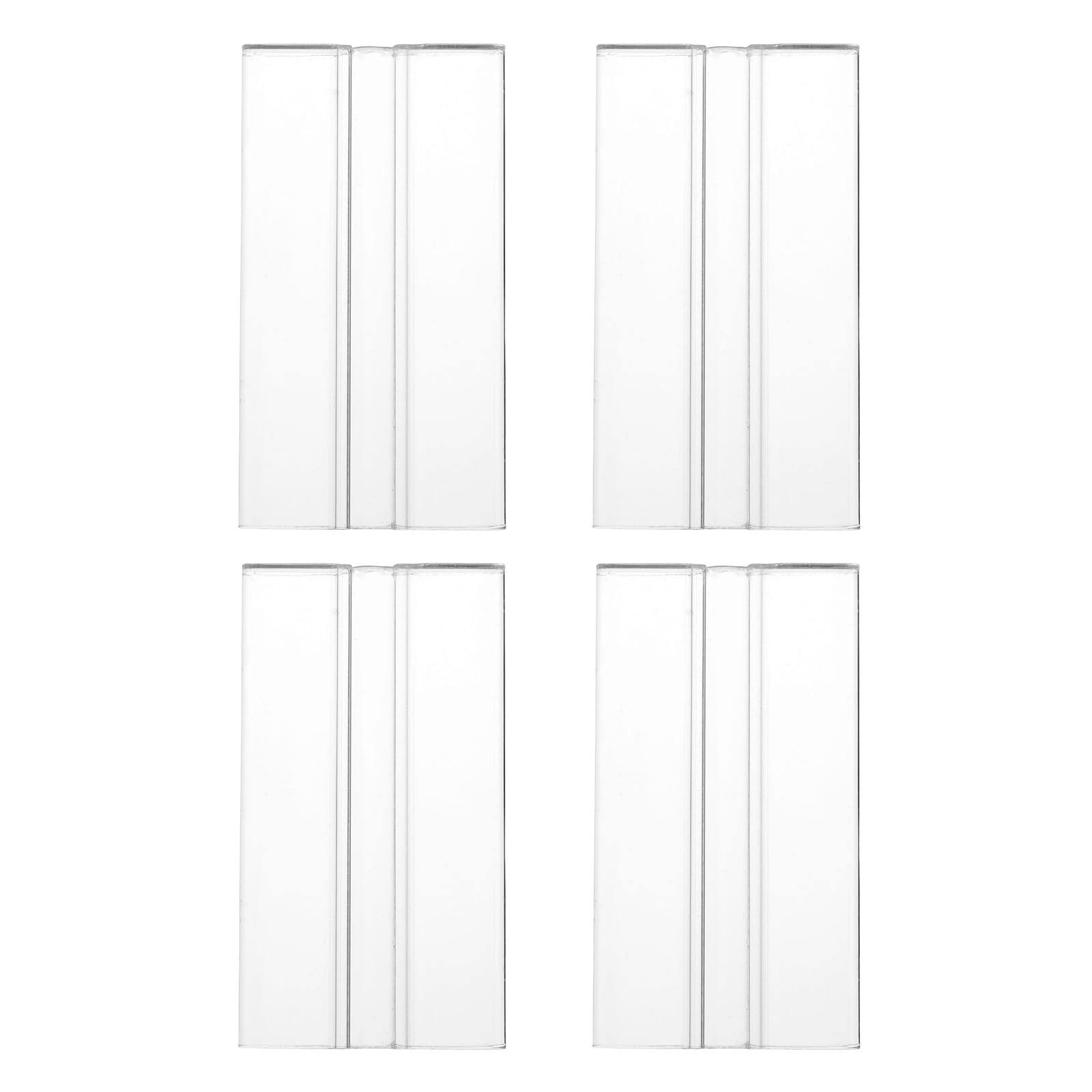 sourcing map 4Pcs Acrylic Flexible Hinges, 75x39mm Invisible Living Hinge, 360° Transparent Continuous Piano Low Profile Flex Hinge for DIY Furniture, Display Stand, Cabinets