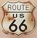 Collectible Badges Route 66 Distressed Look Tin Sign