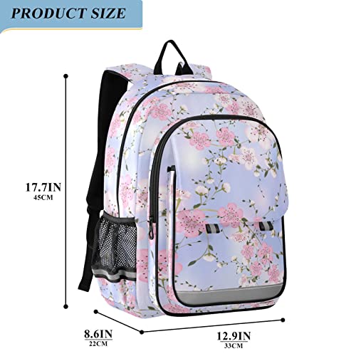 ALAZA Pink Cherry Blossom Sakura Flower Floral Laptop Backpack Purse for Women Men Travel Bag Casual Daypack with Compartment & Multiple Pockets2