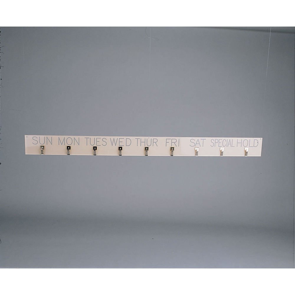 Days of The Week Clipboard White Lucite - 48" L x 1/4" W x 4" H by HUBERT – Plastic, White, Model 69245 & 92305