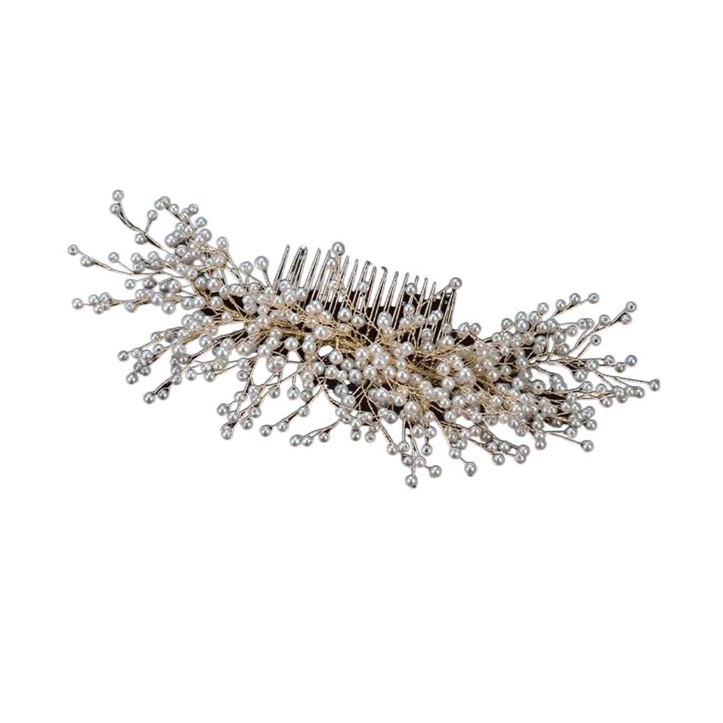 Elegantes Peinetas Para El Pelo Peineta para el pelo con perlas para novias, peines laterales con cuentas para boda, Clips para novia, peines para mujer, accesorios para fiesta de boda y graduación Pe