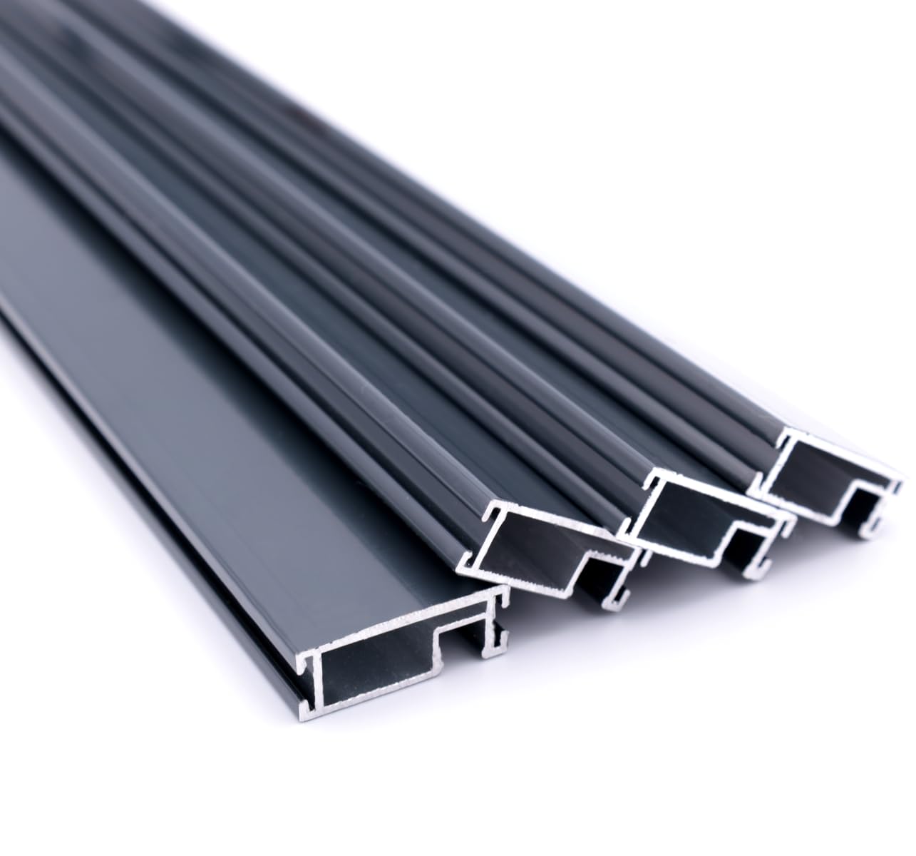 Confezione da 4 Profili in Alluminio Tagliabili per Zanzariera per Finestra con Telaio Fisso – Alluminio Resistente – Facile da Tagliare (Grigio Antracite, 2000 mm)