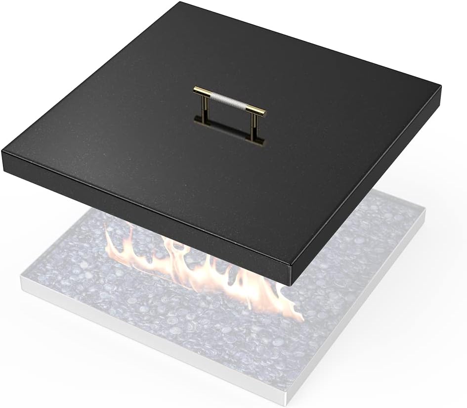 AJinTeby Fire Pit Lid Fits 18" Square Burner Pan, 21" x 21