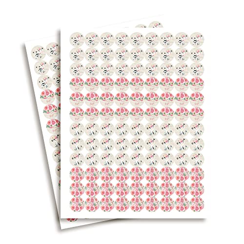 Autocollants de remerciement fête prénatale pour boîtes de dragées et souvenirs roses 1,9 cm - 8