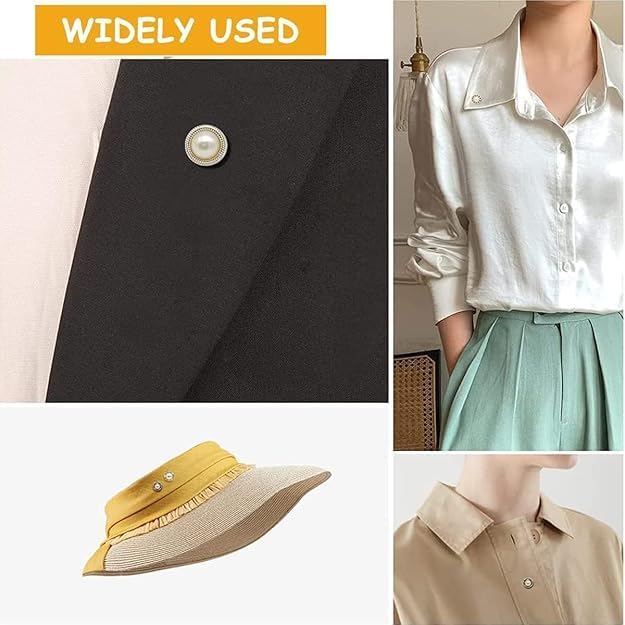 Image of ARLICORPING 20Pcs Women Shirt Brooch Pearl No Sew Button Pins Instant Jeans Safety Pin
