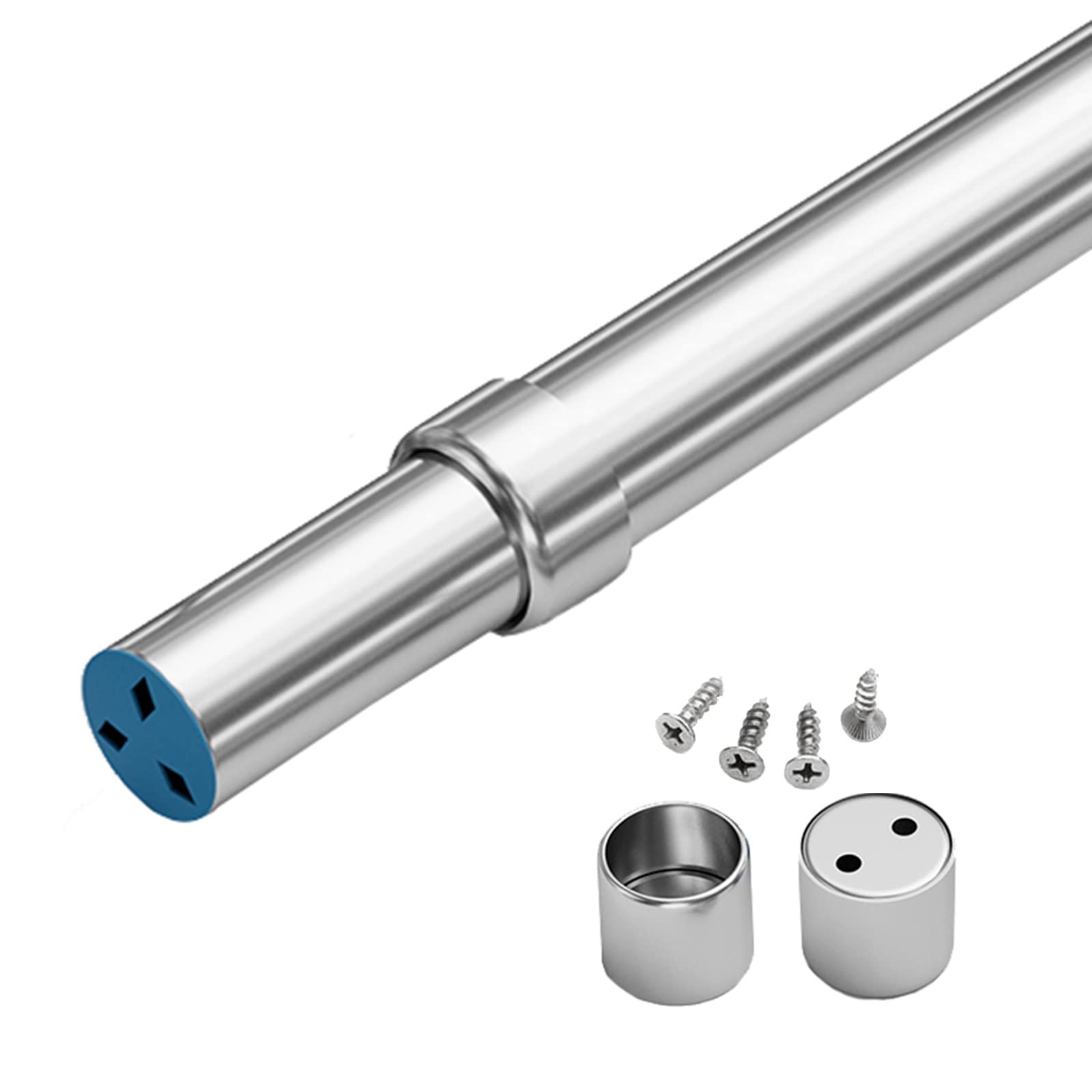 Tringle de placard en acier inoxydable robuste et réglable de 83 à 152 cm