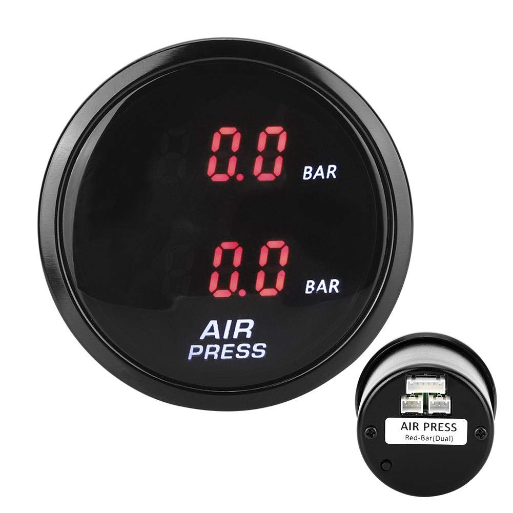 Air Gauge, 2 Zoll Auto Bar Turbo Lade Druck Anzeige Meter LED rot Digital Anzeige Luft Druck Sensor Kit
