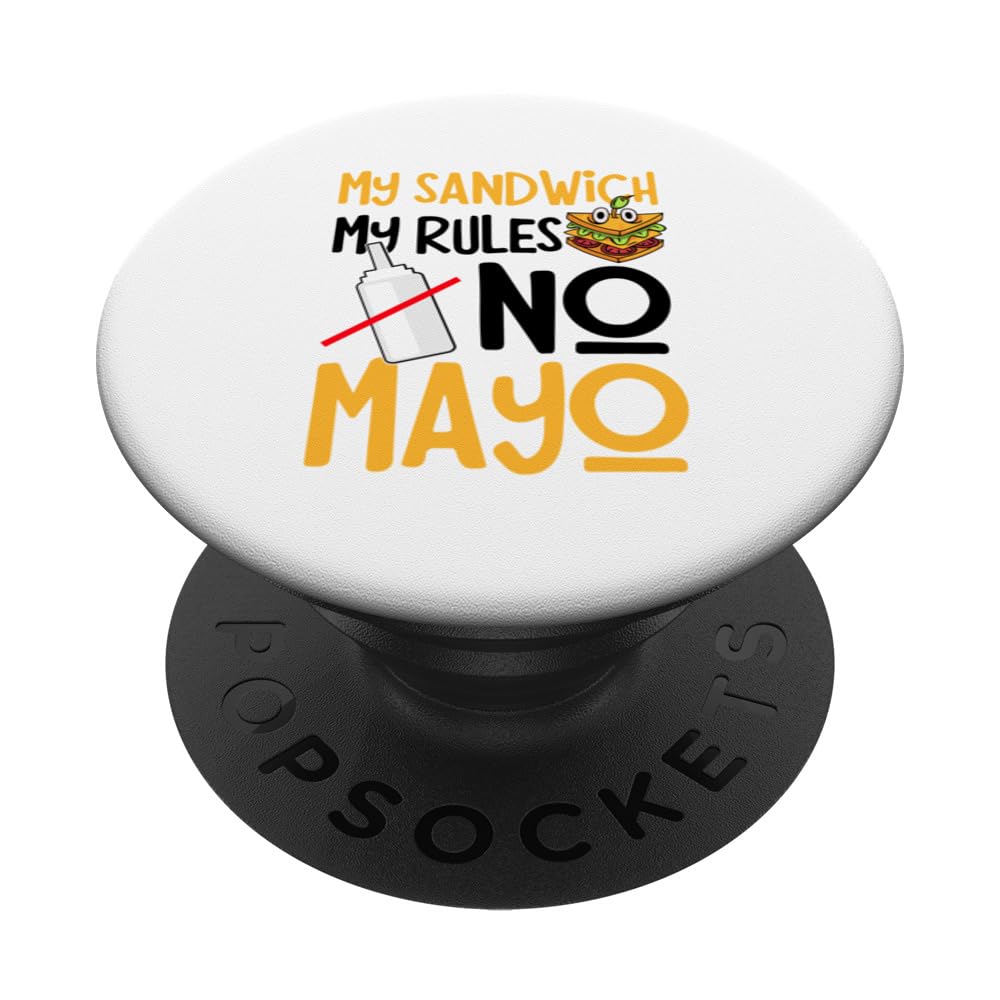 Mayo Hater I Hate Mayonnaise PopSockets Swappable PopGrip, Black