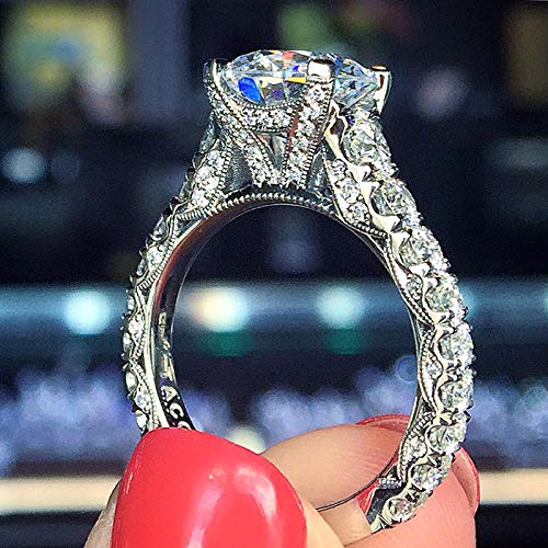 Exquisite quality 925 sterling silver ladies wedding ring fashion zircon ring jewelry (8)