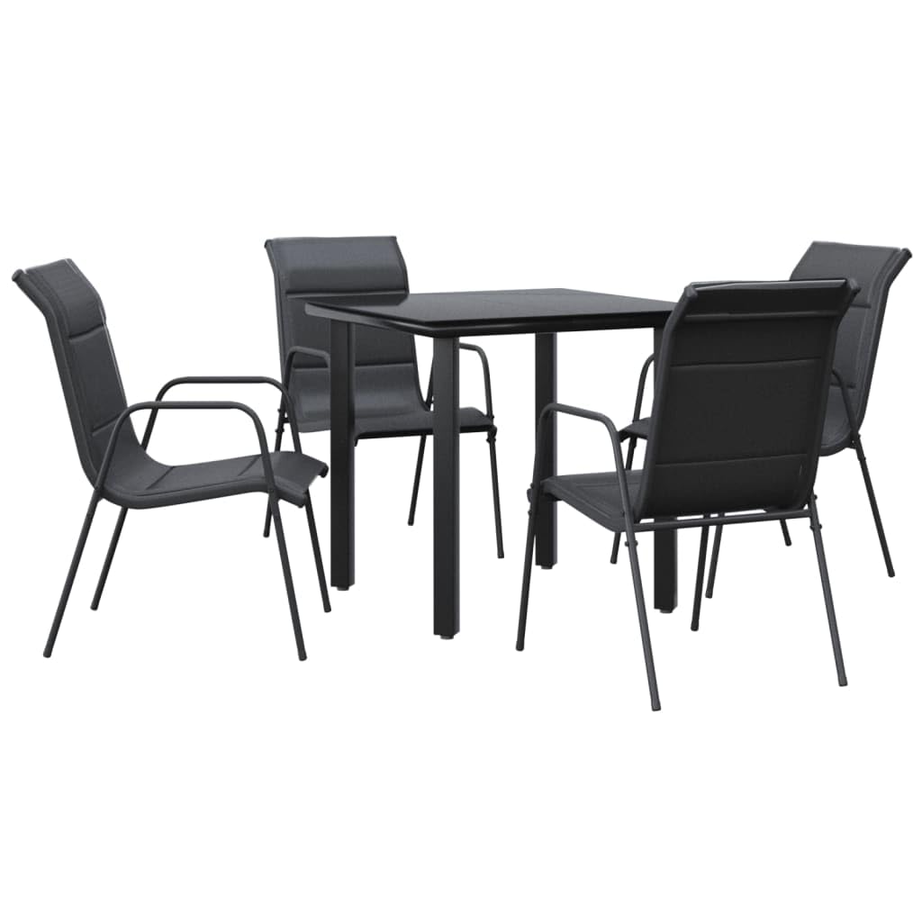 Stal malowana proszkowo textilene do ogrodu i patio 80 cm czarny