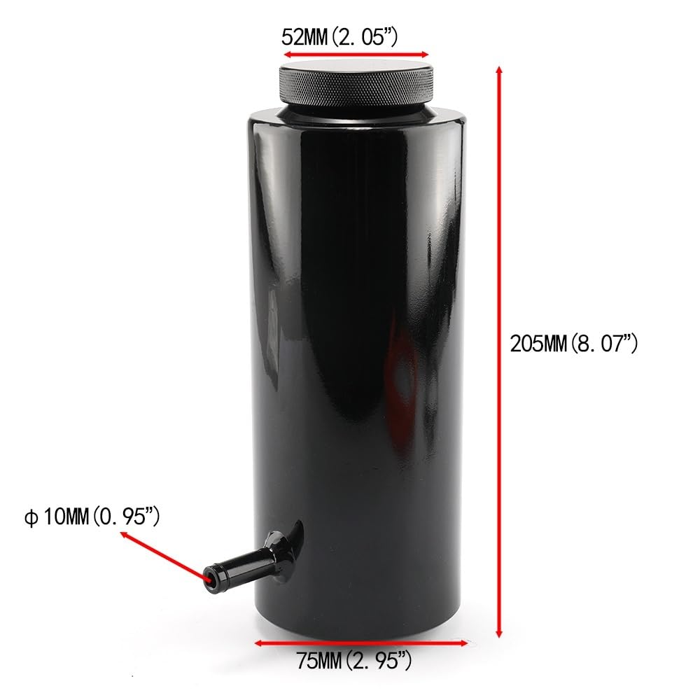 Kühlmittelbehälter für Motorrad Kühler-Kühlmittelbehälter, 800 ml, Kühlmittel-Ausgleichsbehälter, Kühlauffangflasche, Überlaufbehälter, Aluminium Kühlmittelausgleichsbehälter(Red)