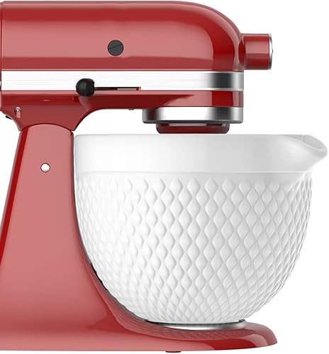 Miniatura 2 de Tazones de cerámica para mezclar Kitchenaid Stand Mixer Bowl de 5 cuartos de galón, con cabezal inclinable, tazón mezclador, encaje tridimensional