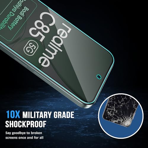 Image of ArmourPro Anti Glare Matte Tempered Glass for Realme C85, Narzo 90x and Realme P4x, Anti Fingerprint Screen Protector, 9H Scratch Resistant, Smooth Touch, Easy Installation Kit with Cable Protector