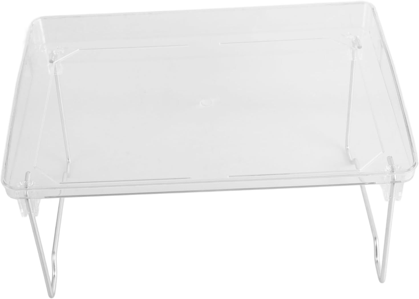 IMIKEYA Desktop Storage Rack Plastic Organizer Double Layer Foldable