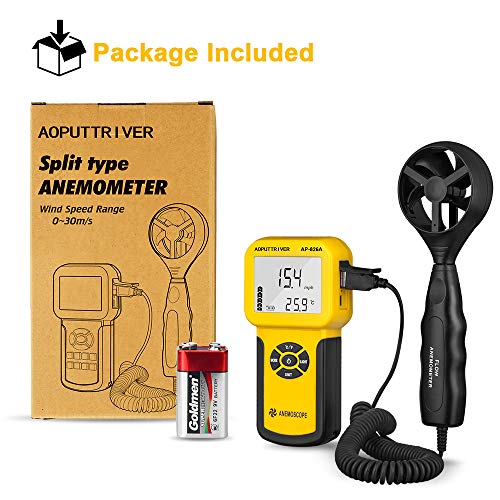 AOPUTTRIVER Digital Anemometer Handheld AP-826A Wind Meter with LCD Back Light Display for Air Velocity, Air Flow, Temperature, Max/Average/Current and Real Time Measure which with a Vane. - Thumbnail 2
