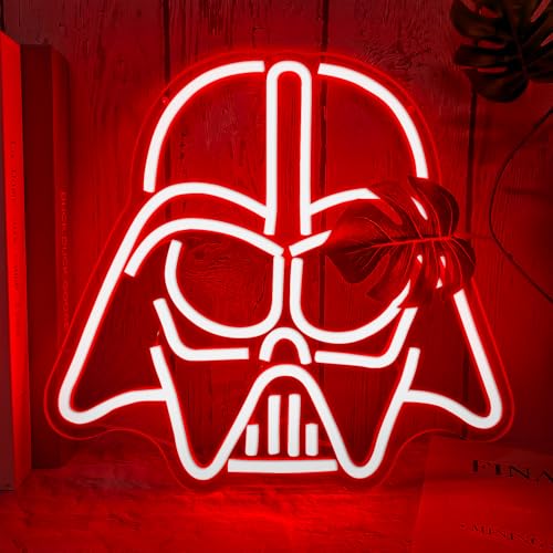 Image of Alien Mask Neon Sign Dimmable Helmet Neon Light Sign Game LED Sign Wars gaming Light Up Sign gamer Neon Lights for Bedroom Man Cave Gamer Gift