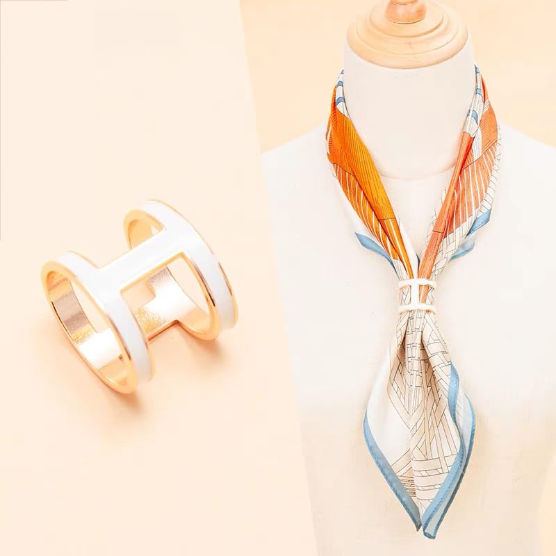 Image of Scarf Buckle for Women Rhinestones Pearl Silk Scarf Clips Fashion Clasp Ring Jewelry Valentine's Day Mother's Day Gift for Wife Mom Lover