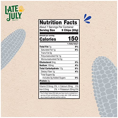 Late July Snacks, Dippers, Organic Blue Corn Tortilla Chips, 7.4-Oz. Bag (Pack Of 9) #TOP4