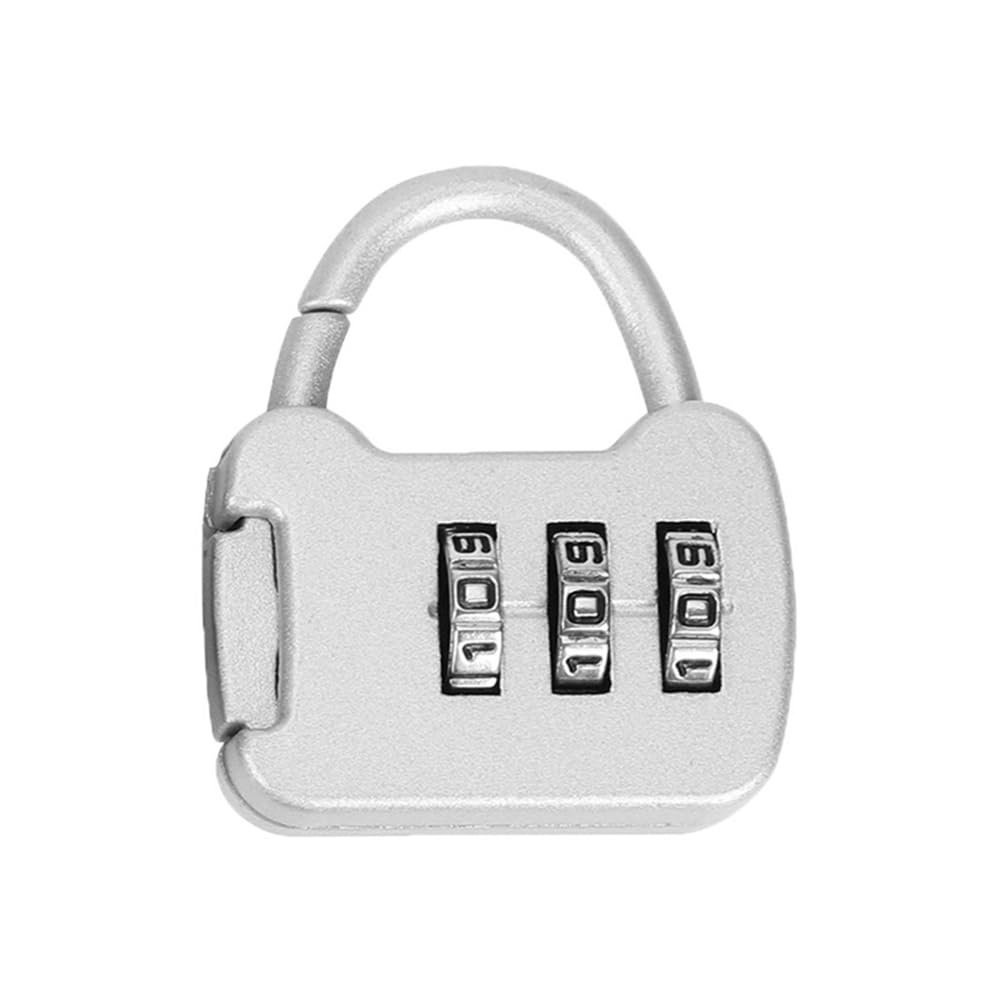 Suitcase Locks, 3 Digit Security Padlock Metal Suitcase Luggage Lock for Backpack Locker Multicolor(Silver)