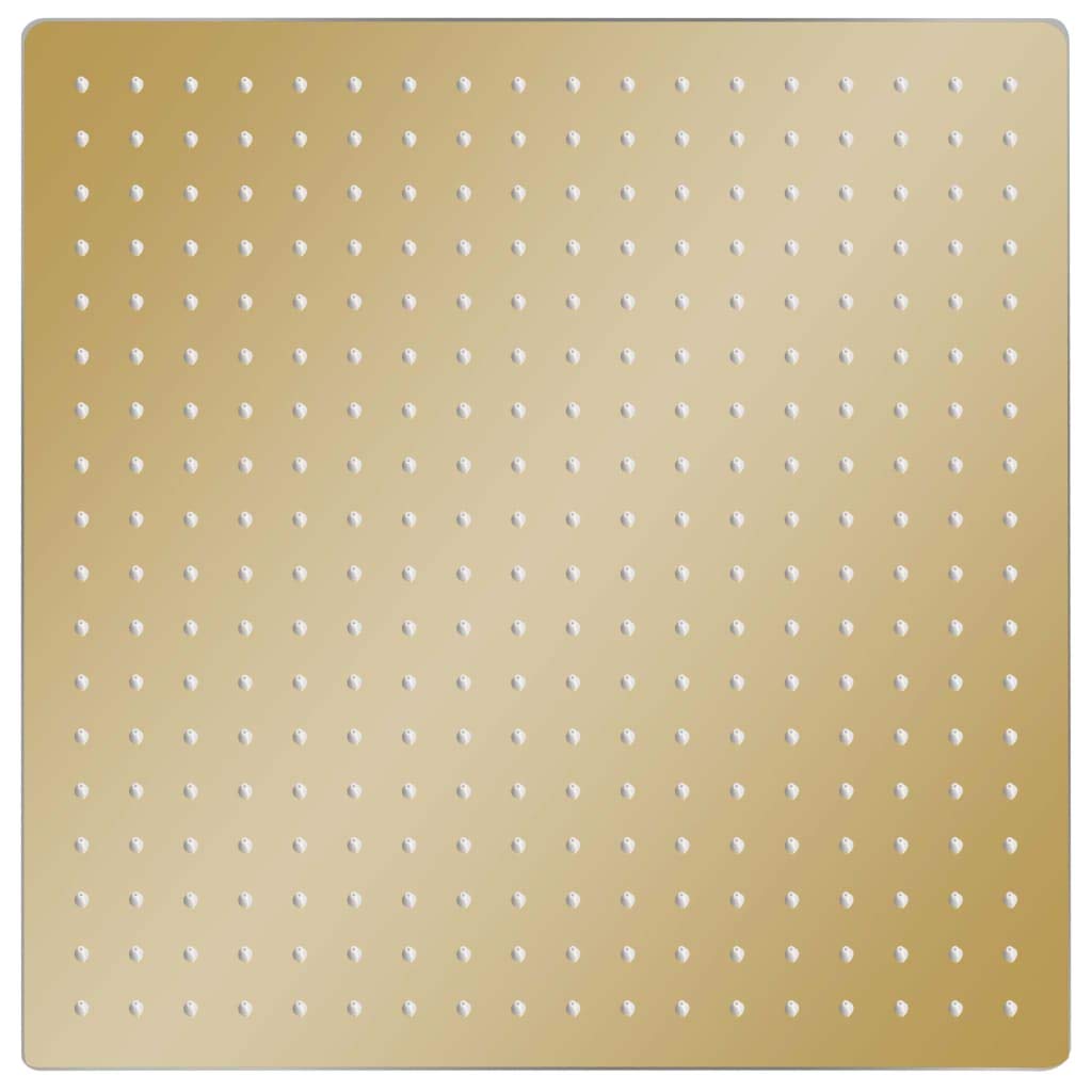 vidaXL Cabezal Ducha Efecto Lluvia Cuarto de Baño Accesorio Rociador Boquillas Giratoria Área Amplia Acero INOX Cuadrado Dorado 50x50 cm