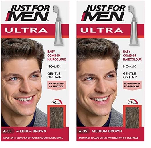 Ultra Medium Brown Hair Colour Dye For Short Hair, Comb Away The Greys – A35 (Pack of 2)